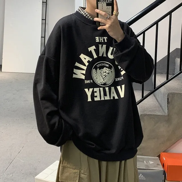 Privathinker Spring Men Casual Sweatshirts Harajuku 1997 Printed Men Oversized Hoodies 2021 Korean Man Casual Loose Pullovers