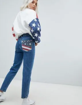 Pull&Bear Usa Flag Mom Jeans