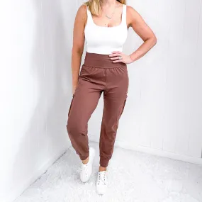 Rae Mode Super Soft Legging Cargo Joggers in Brown