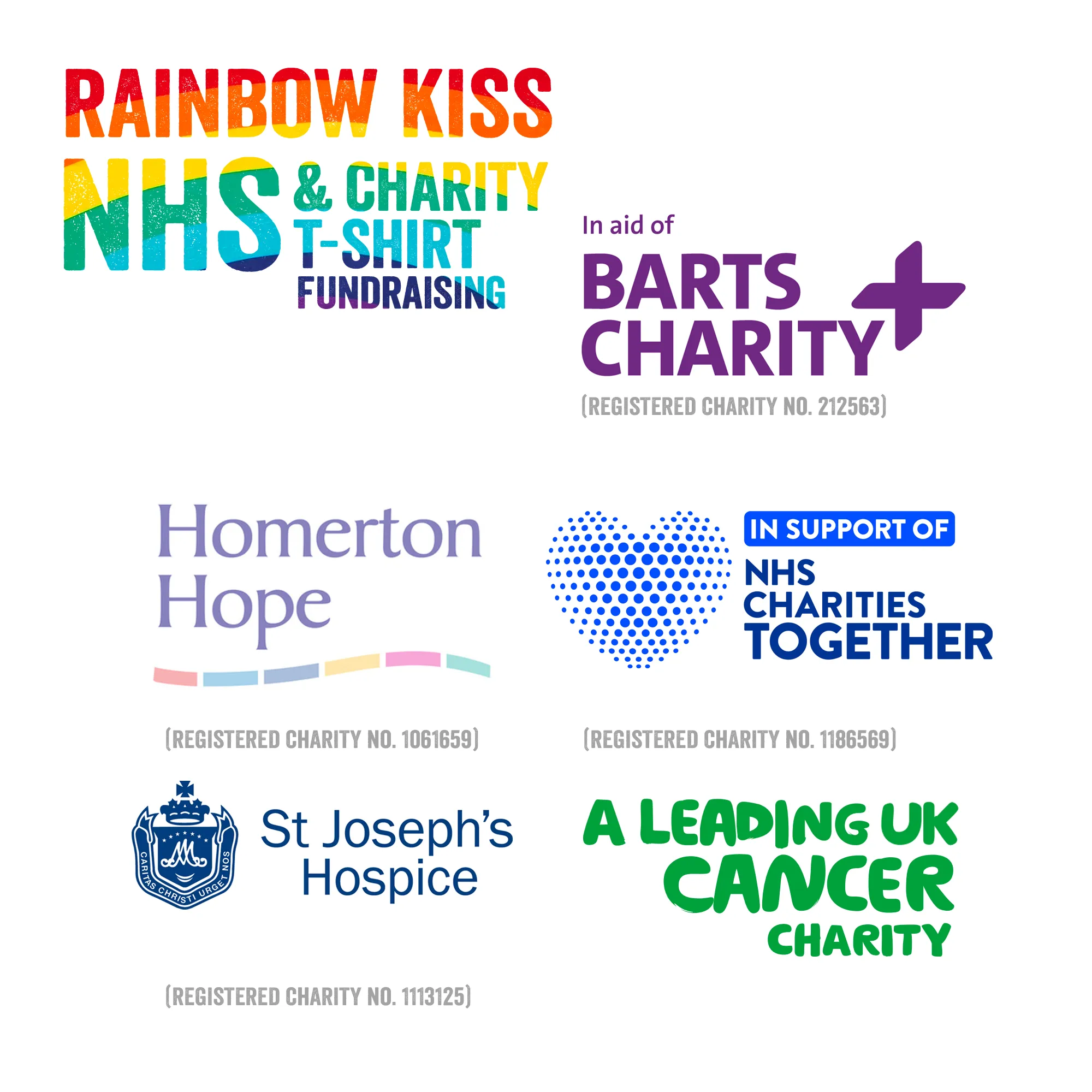 Rainbow Kiss White Unisex Organic Cotton NHS Charity T-shirt