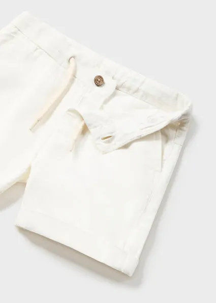 Relaxed Linen Shorts - White