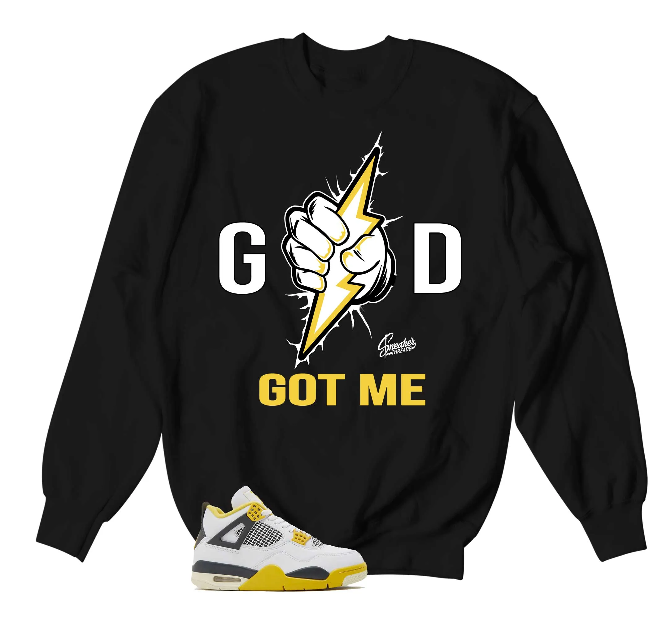 Retro 4 Vivid Sulfur God Got Me Sweater