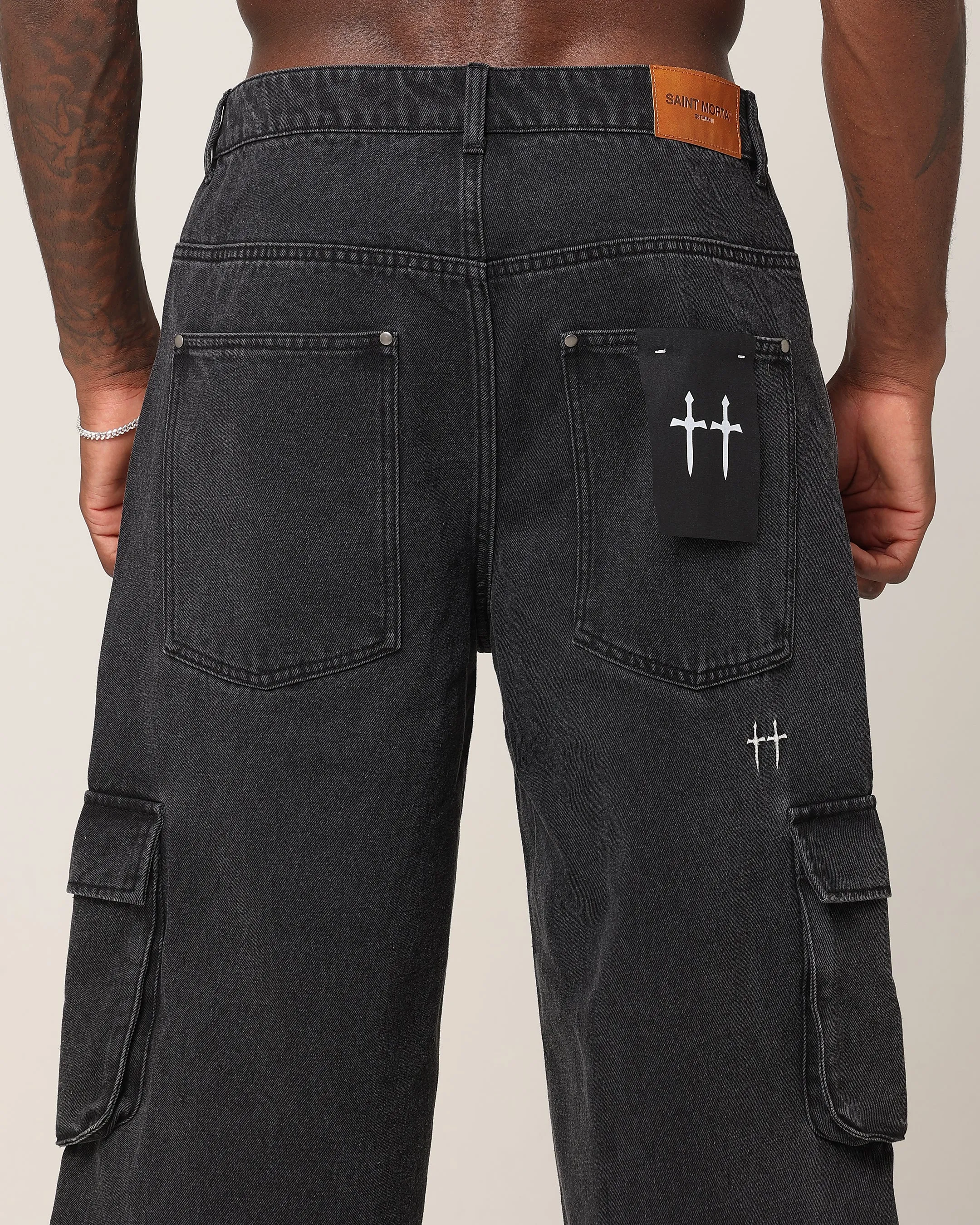 Saint Morta Baggy Workwear Jean Black Shadow