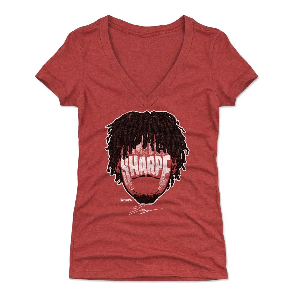 Shaedon Sharpe Portland Player Silhouette Women's V-Neck T-Shirt