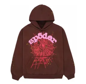 SP5DER WEB HOODIE BROWN