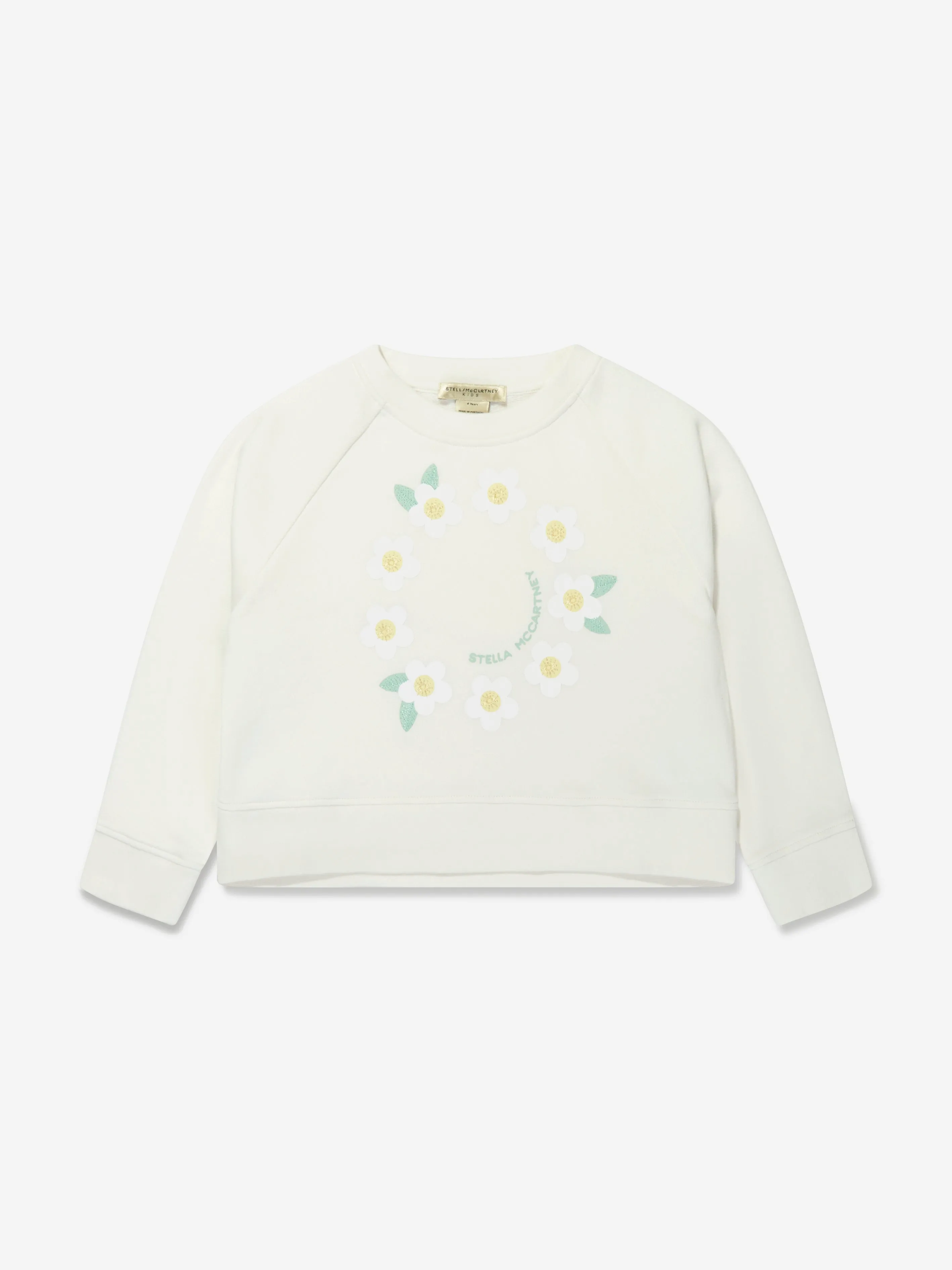 Stella McCartney Girls Flower Sweatshirt in Ivory