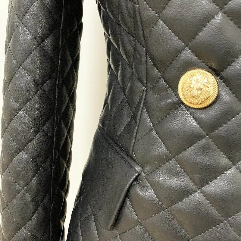 The Cynthia Quilted Faux Leather Blazer