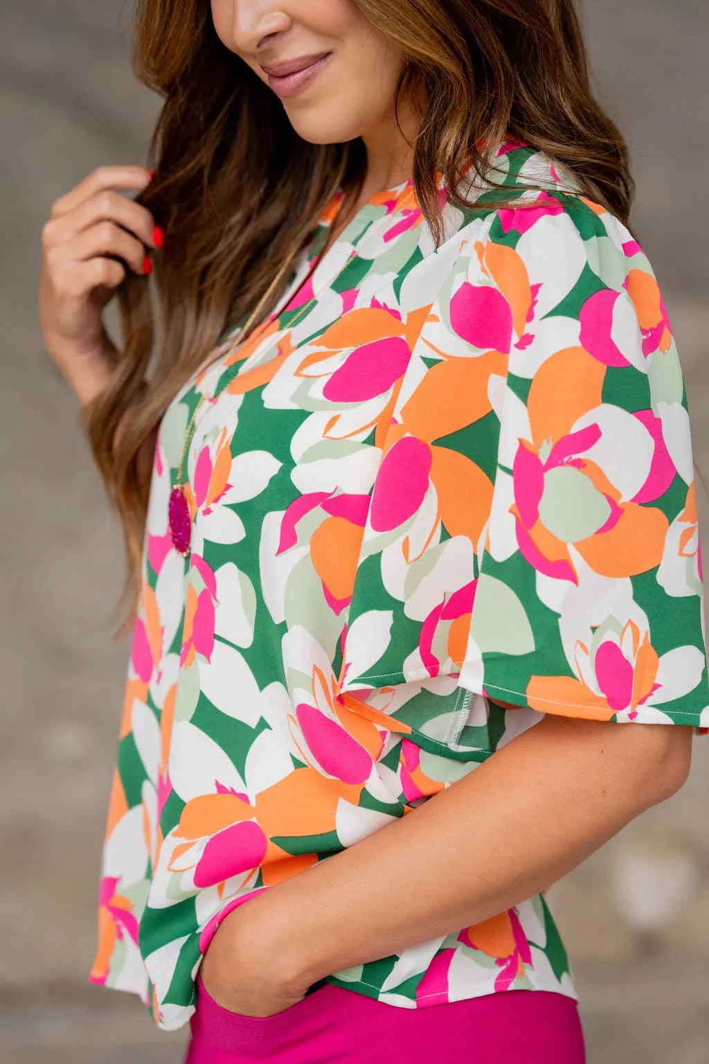 Tropics Relaxed Sleeve Blouse