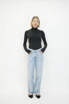 V WAIST BAGGY JEANS IN PREVAIL