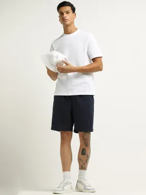 WES Lounge Navy Cotton Relaxed Fit Shorts