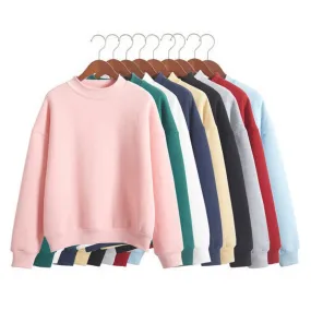 Winter Candy Color Loose Hoodies