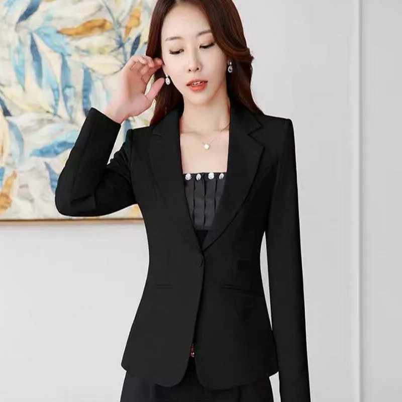 Wjczt 2022 spring and Autumn New Korean Mini suit women&#39;s long sleeve short slim casual temperament White Mini suit