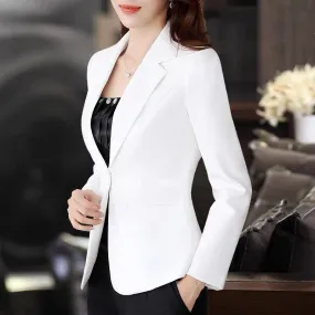 Wjczt 2022 spring and Autumn New Korean Mini suit women&#39;s long sleeve short slim casual temperament White Mini suit