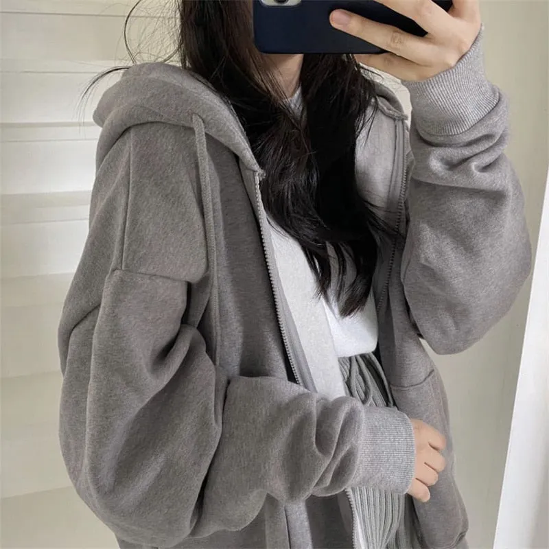 Women Solid Color Hoodies