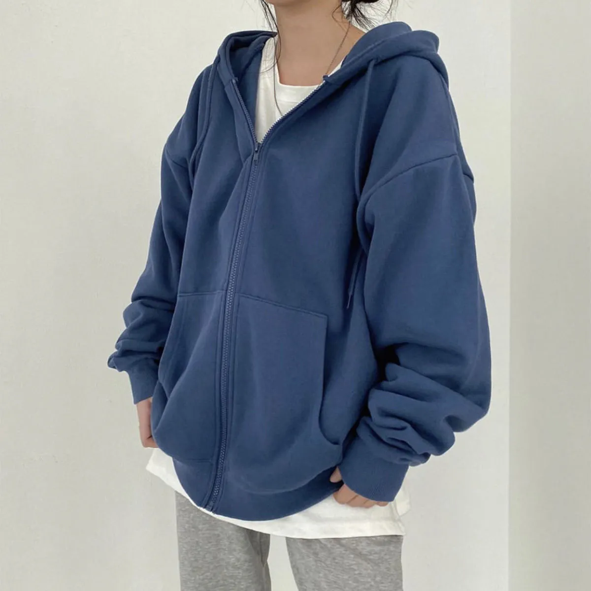 Women Solid Color Hoodies