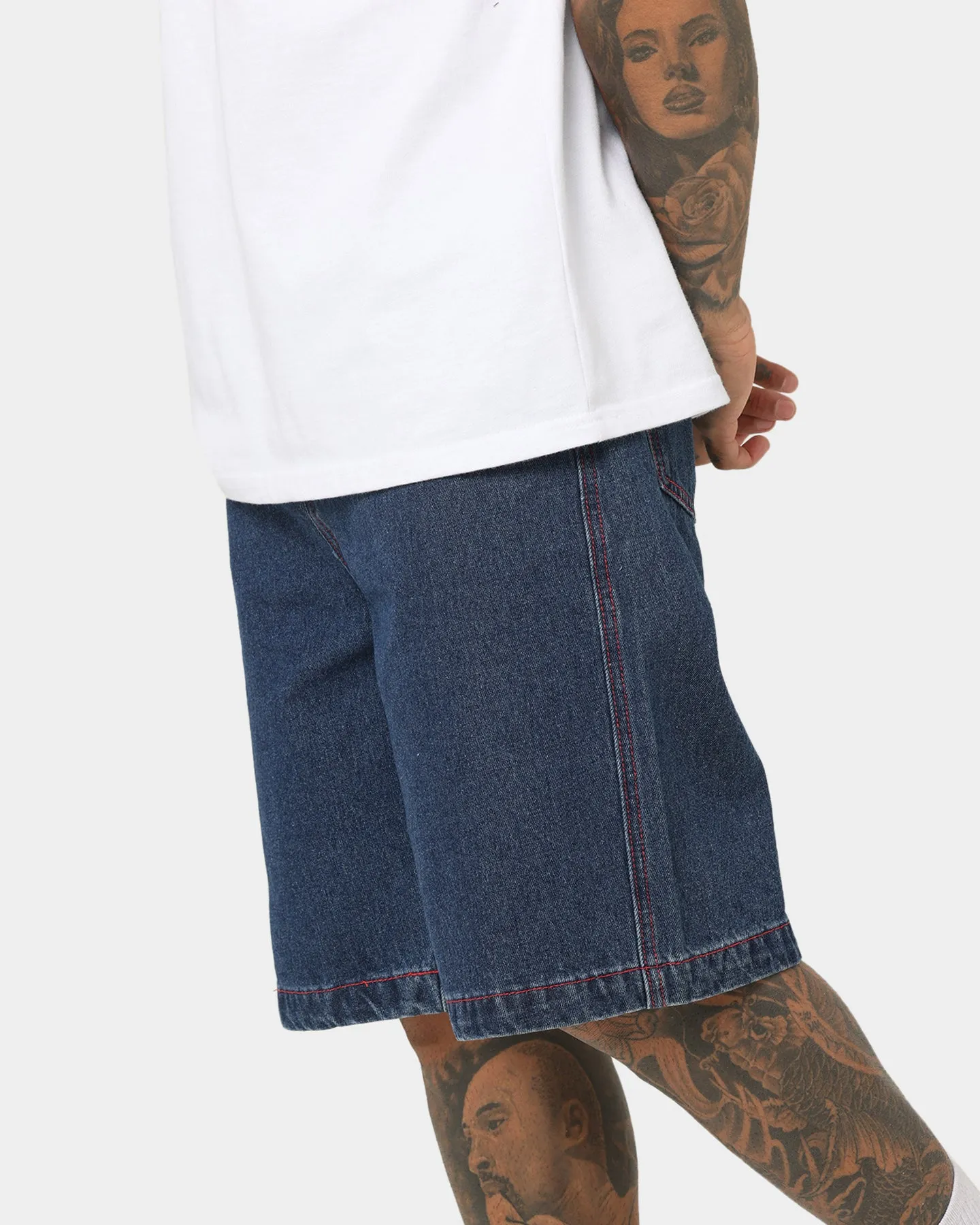 X-Large Scratch Man Shorts Blue Denim