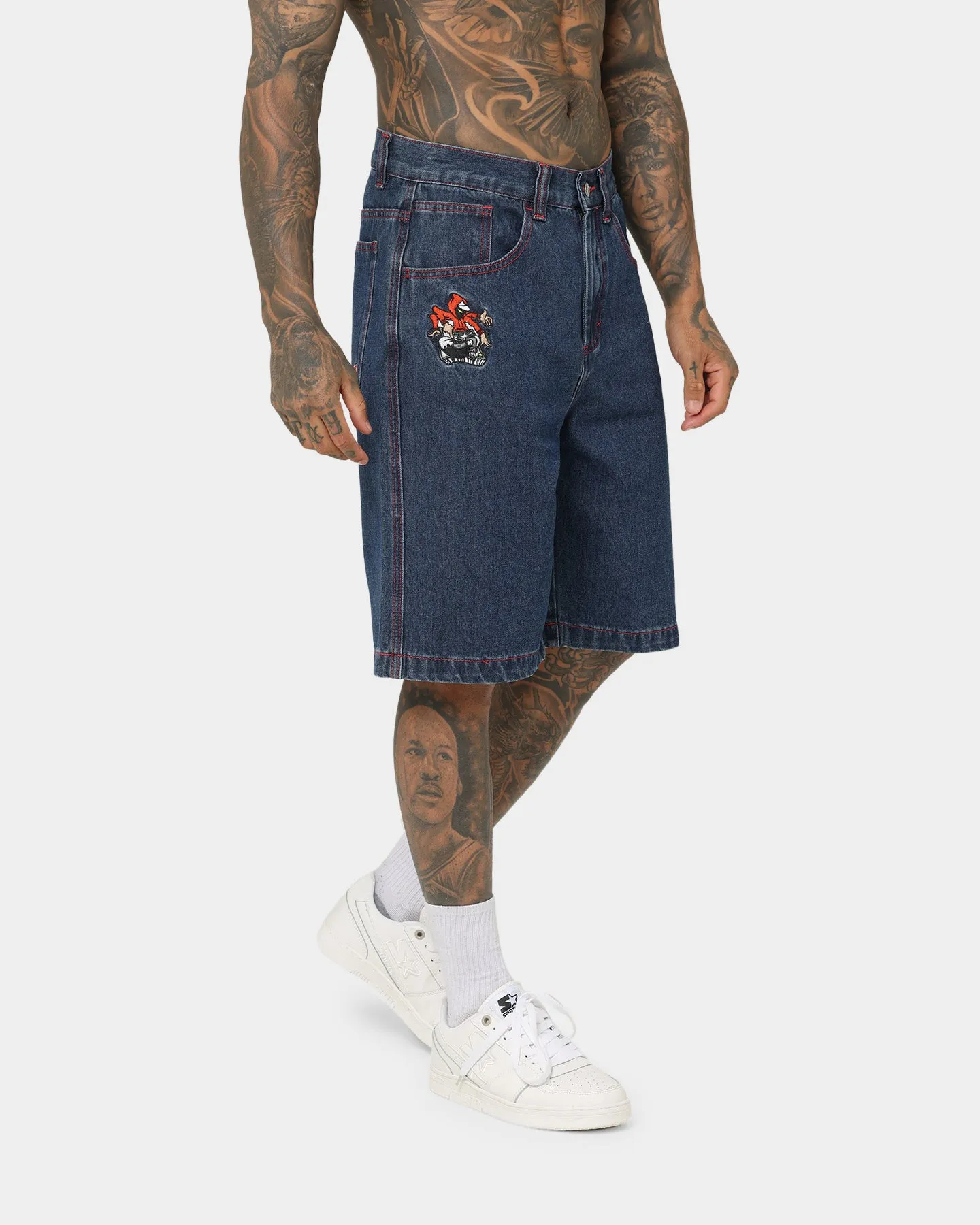 X-Large Scratch Man Shorts Blue Denim