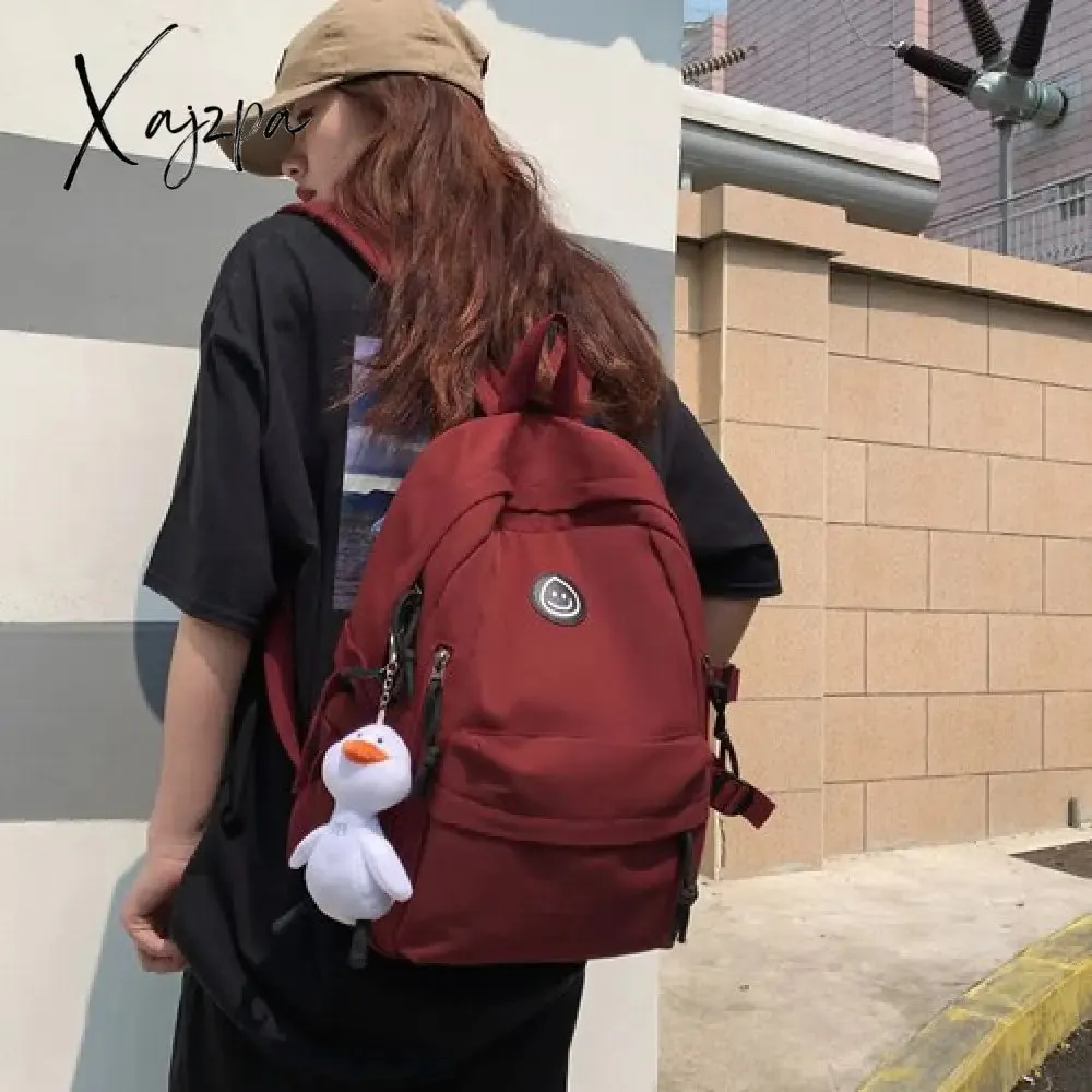 Xajzpa - All-match Simple Women's Backpack Bag Korean Harajuku Cute Small Backpacks for Women Waterproof Nylon School Bags Ladies New