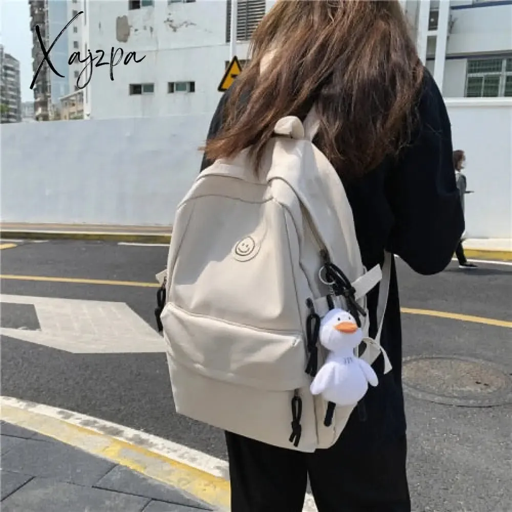 Xajzpa - All-match Simple Women's Backpack Bag Korean Harajuku Cute Small Backpacks for Women Waterproof Nylon School Bags Ladies New