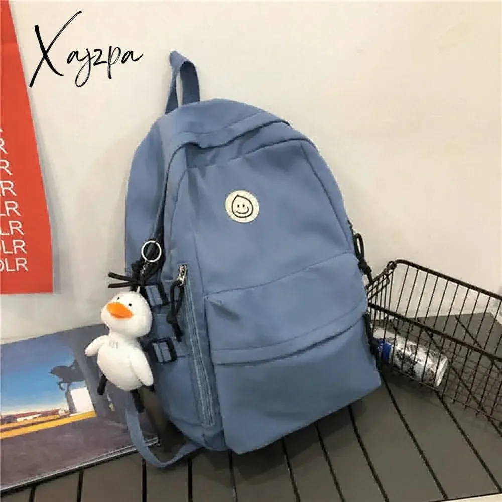 Xajzpa - All-match Simple Women's Backpack Bag Korean Harajuku Cute Small Backpacks for Women Waterproof Nylon School Bags Ladies New