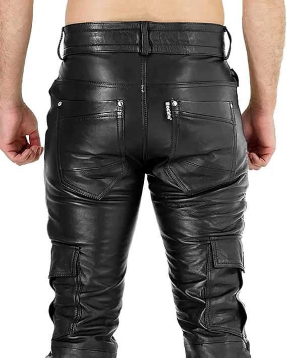 Ylira Men's Black Faux Leather Pants