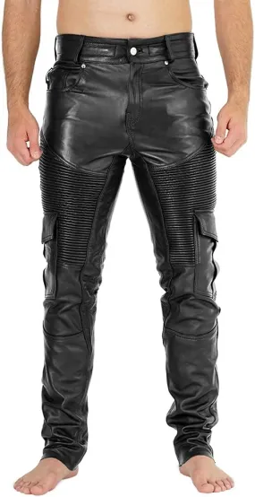 Ylira Men's Black Faux Leather Pants